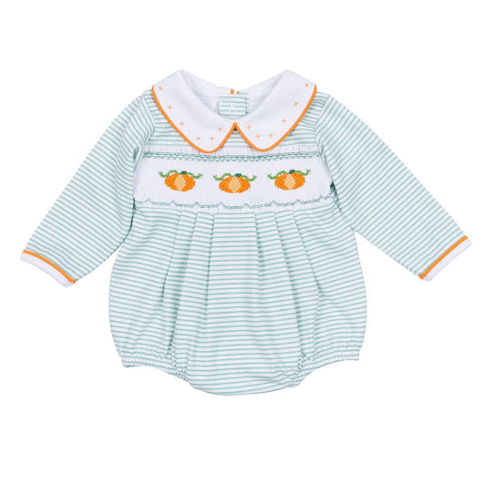 Lil' Pumpkin Classics Celery Smocked L/S Boy Bubble