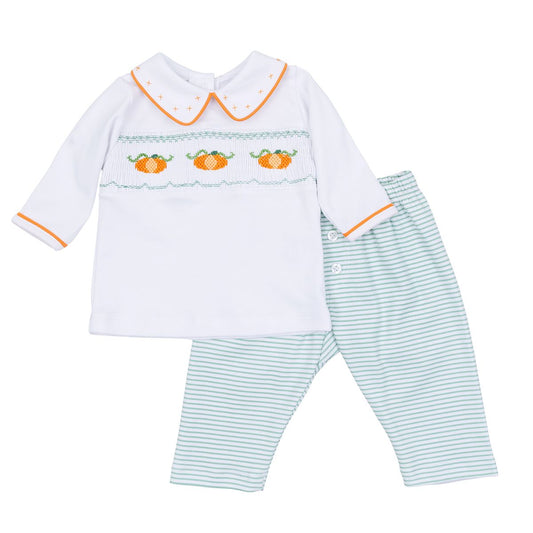 Lil' Pumpkin Classics Celery Smocked Boy 2pc Pant Set
