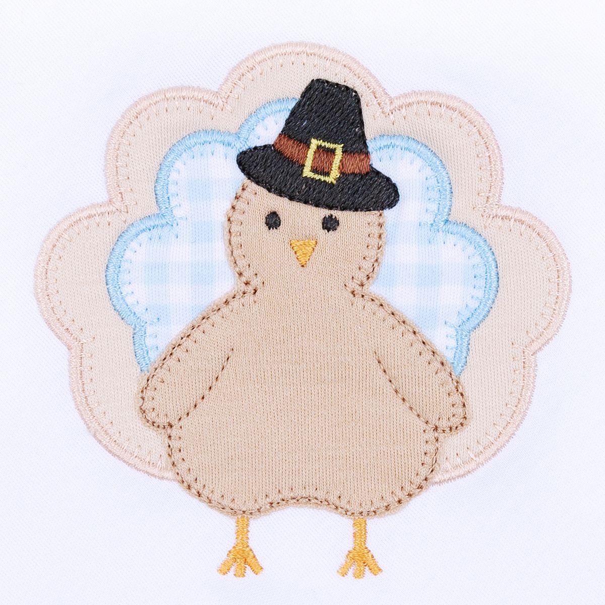 Magnolia Baby - Pilgrim Pals Applique Light Blue Collared L/S Boy Bubble