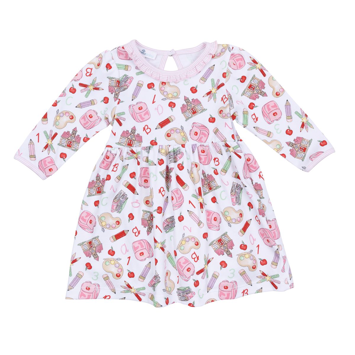 Magnolia Baby - School Day Sweetness Pink L/S Toddler Dress