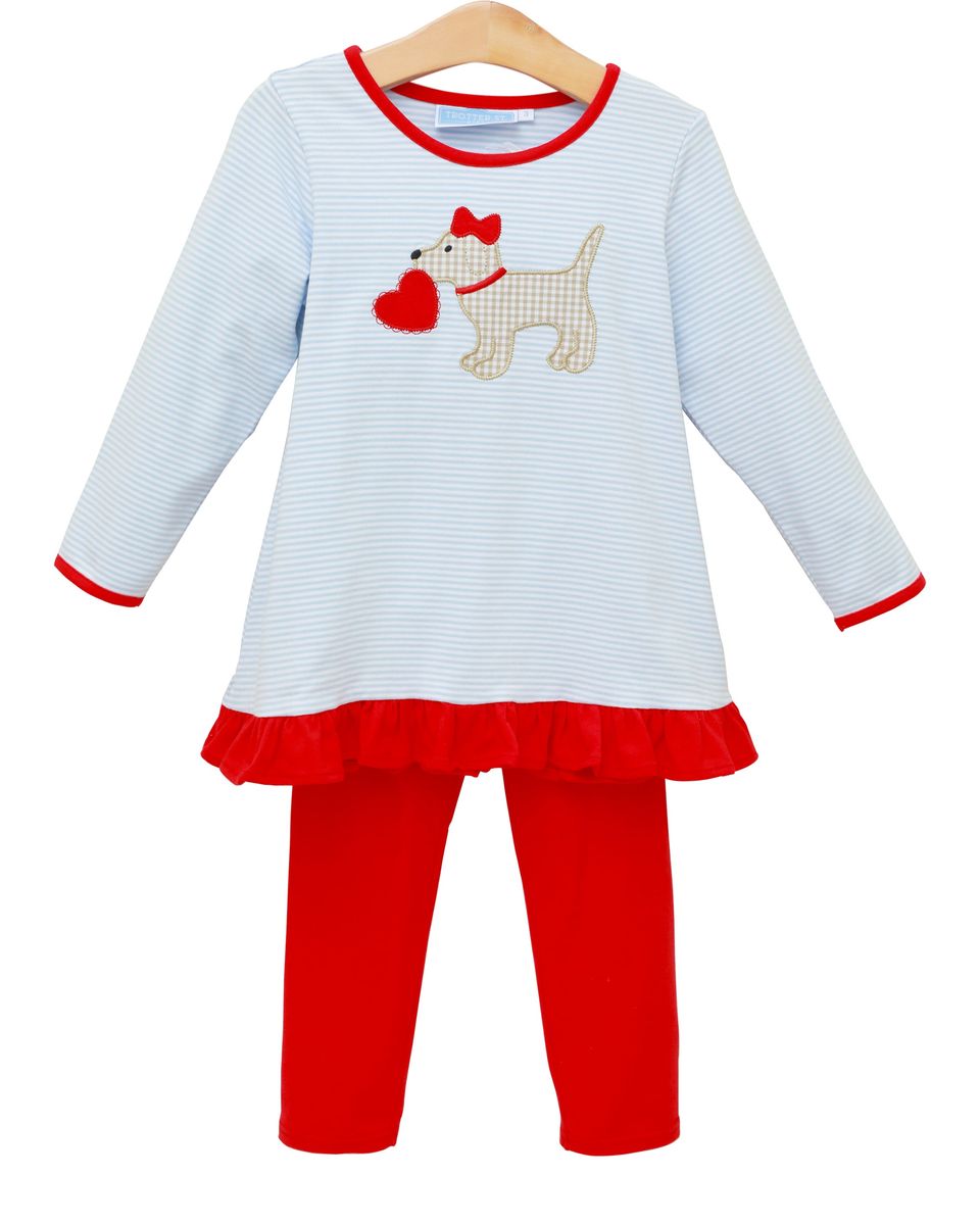 Puppy Love Ruffle Pants Set