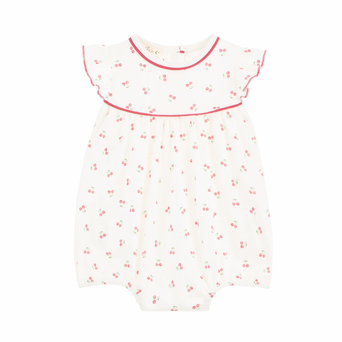 Cherry Grove Ivory Flutters Bubble by Luna + Arlo featuring a soft, airy fabric with flutter sleeves and a delicate design.