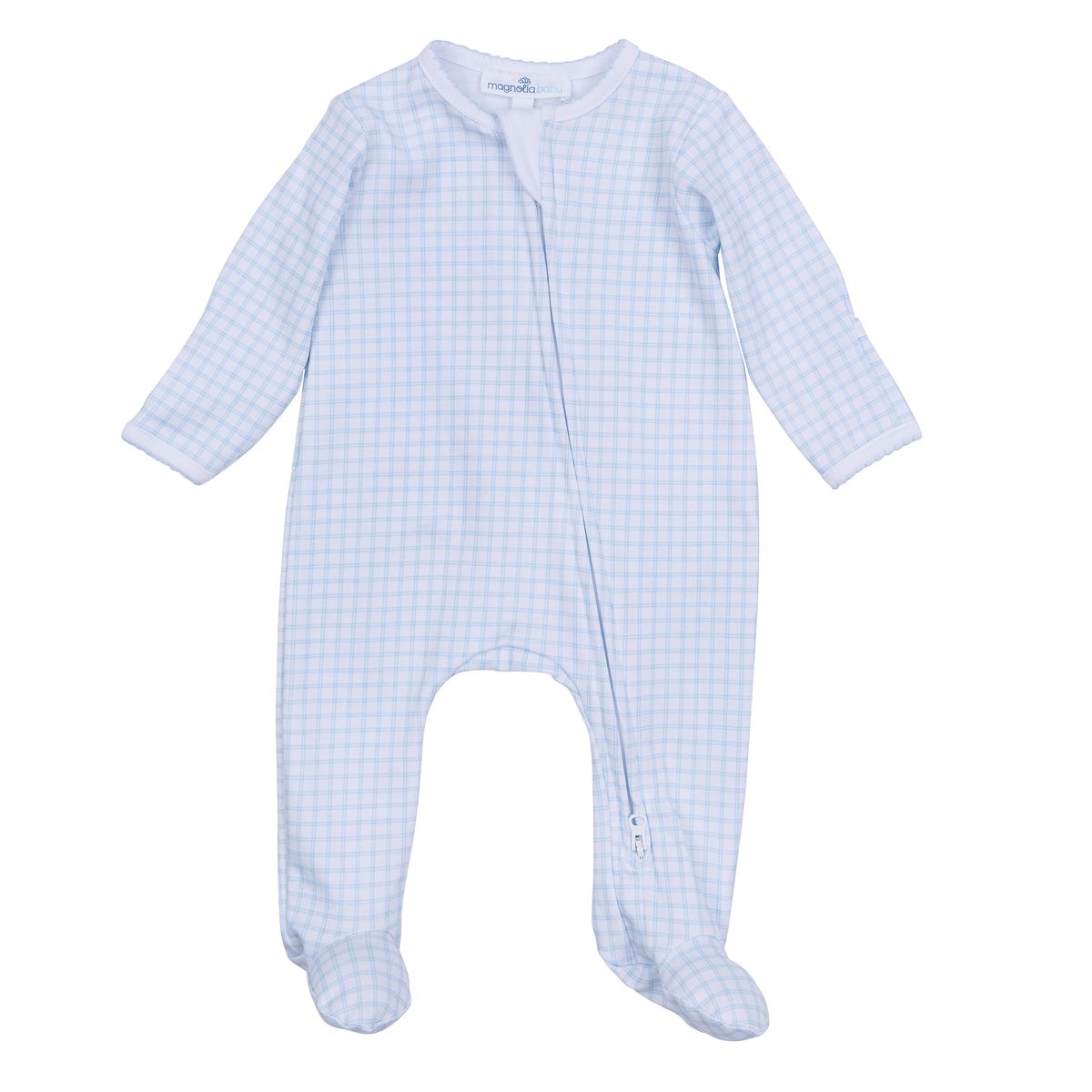 Magnolia Baby - Peek-A-Boo Wishes Light Blue Zipper Footie