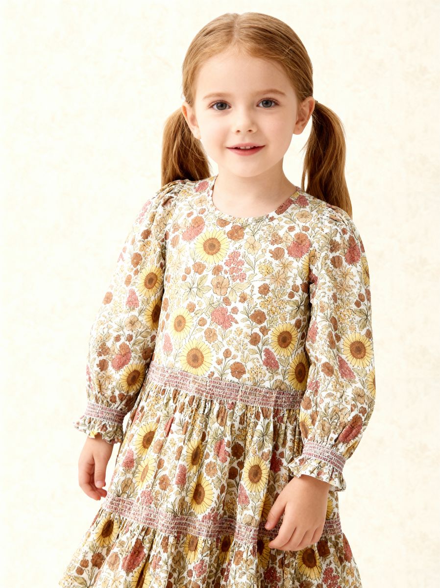 Sunflowers Twirl Dress and Bloomer Set