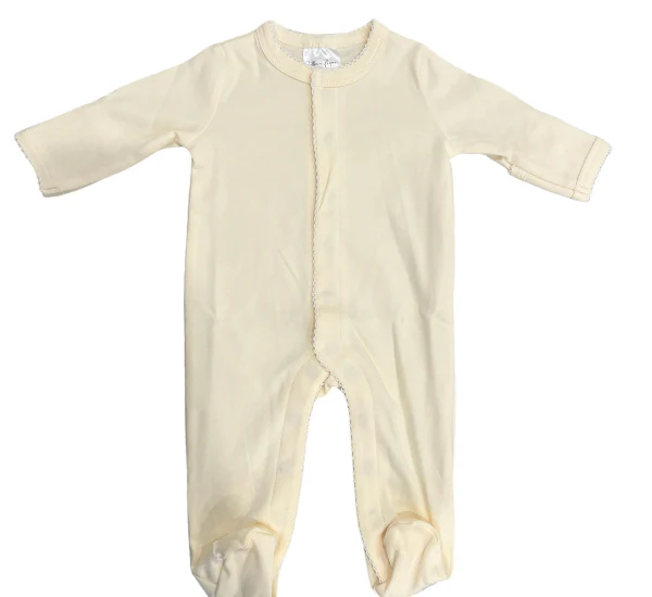 Yellow w/White Picot Trim Footie