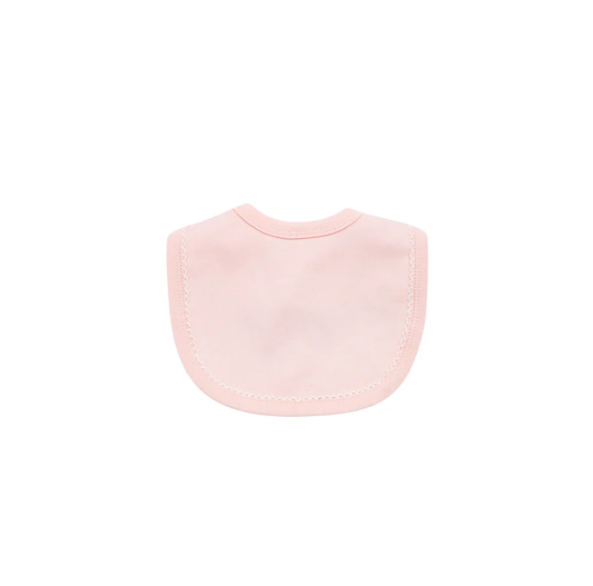 Pink w/White Picot Trim Bib