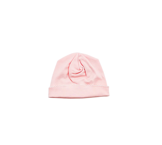 Pink w/White Picot Trim Hat