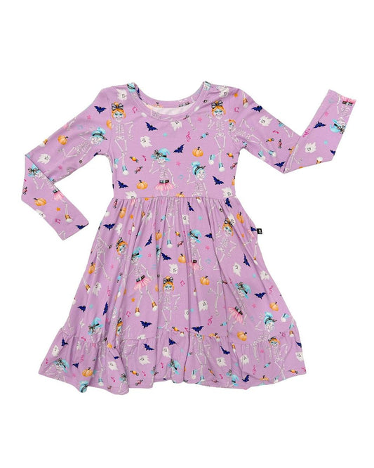 Lev Baby Blair long sleeve dress in soft fabric, featuring a stylish design perfect for casual or special occasions.
