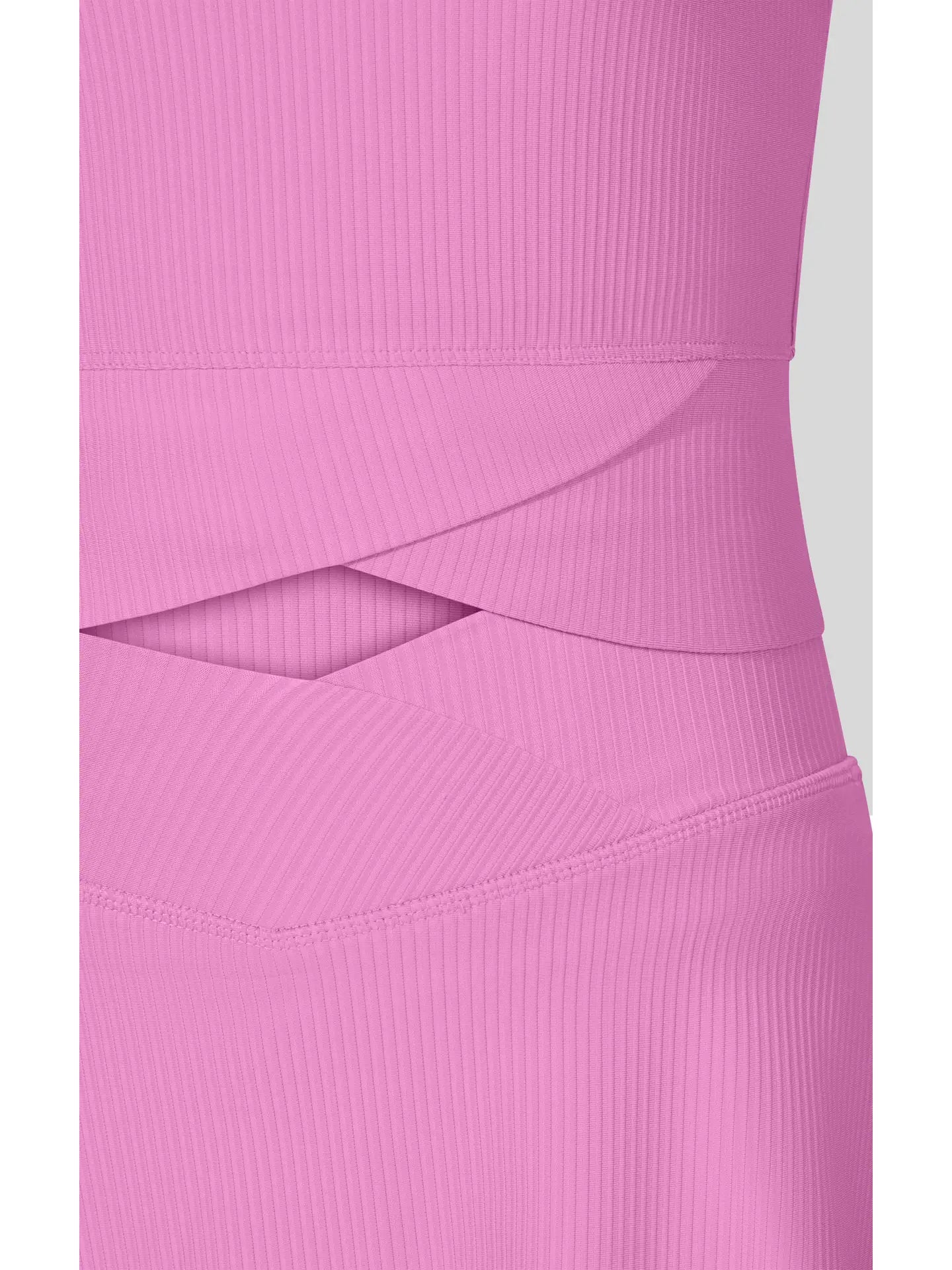 Pink Bloom Rib Marie crossover top and skort set by 90 Degree by Reflex, featuring ribbed fabric and floral design.