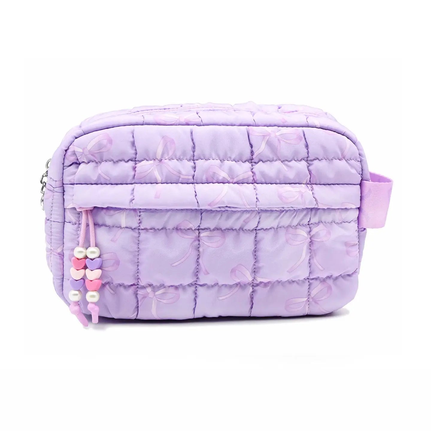 Quilted Scrunchies Bow Printed Pouch