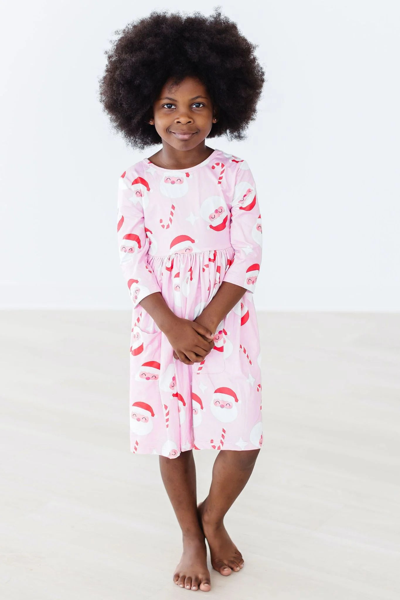 Mila & Rose - Jingle Bells 3/4 Sleeve Pocket Twirl Dress