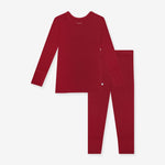 Posh Peanut - Solid Ribbed - Dark Red - Long Sleeve Basic Pajama