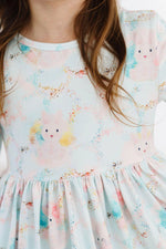 Mila & Rose - Bunny Dreams Twirl Dress 3/4 Sleeve Pocket Twirl Dress