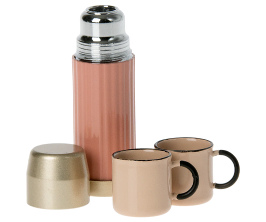 Soft Coral Thermos & Cups