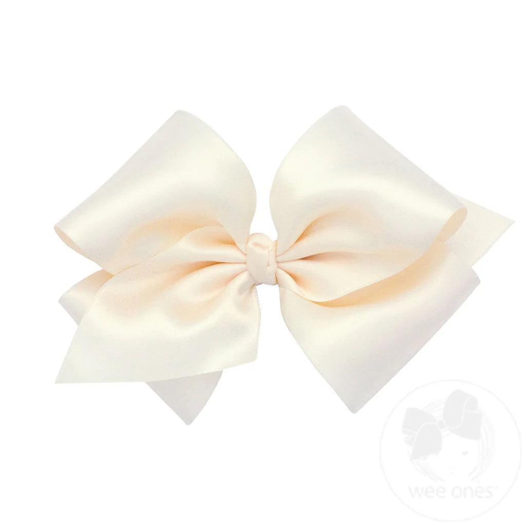 Small King French Satin Girls Hair Bow