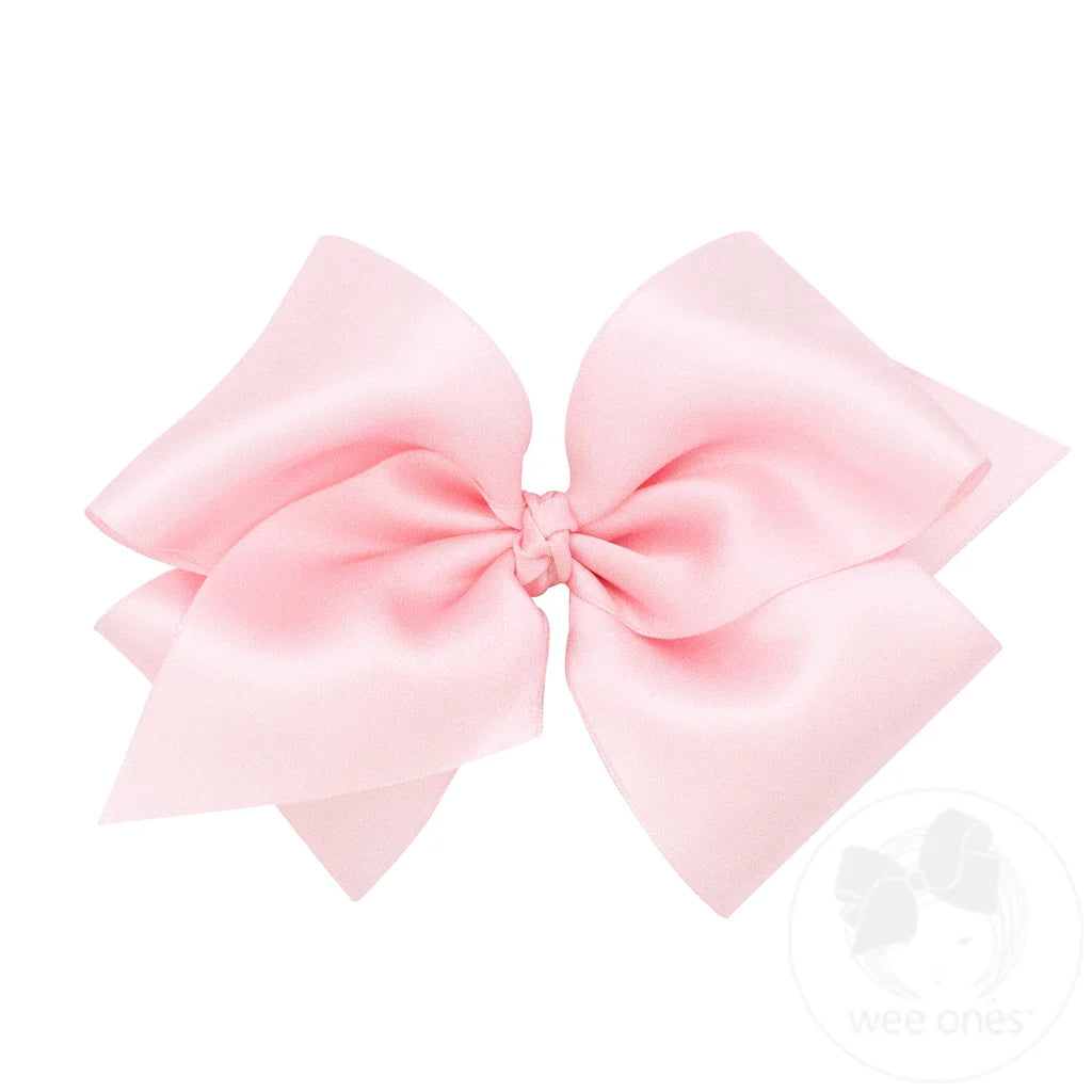 Small King French Satin Girls Hair Bow