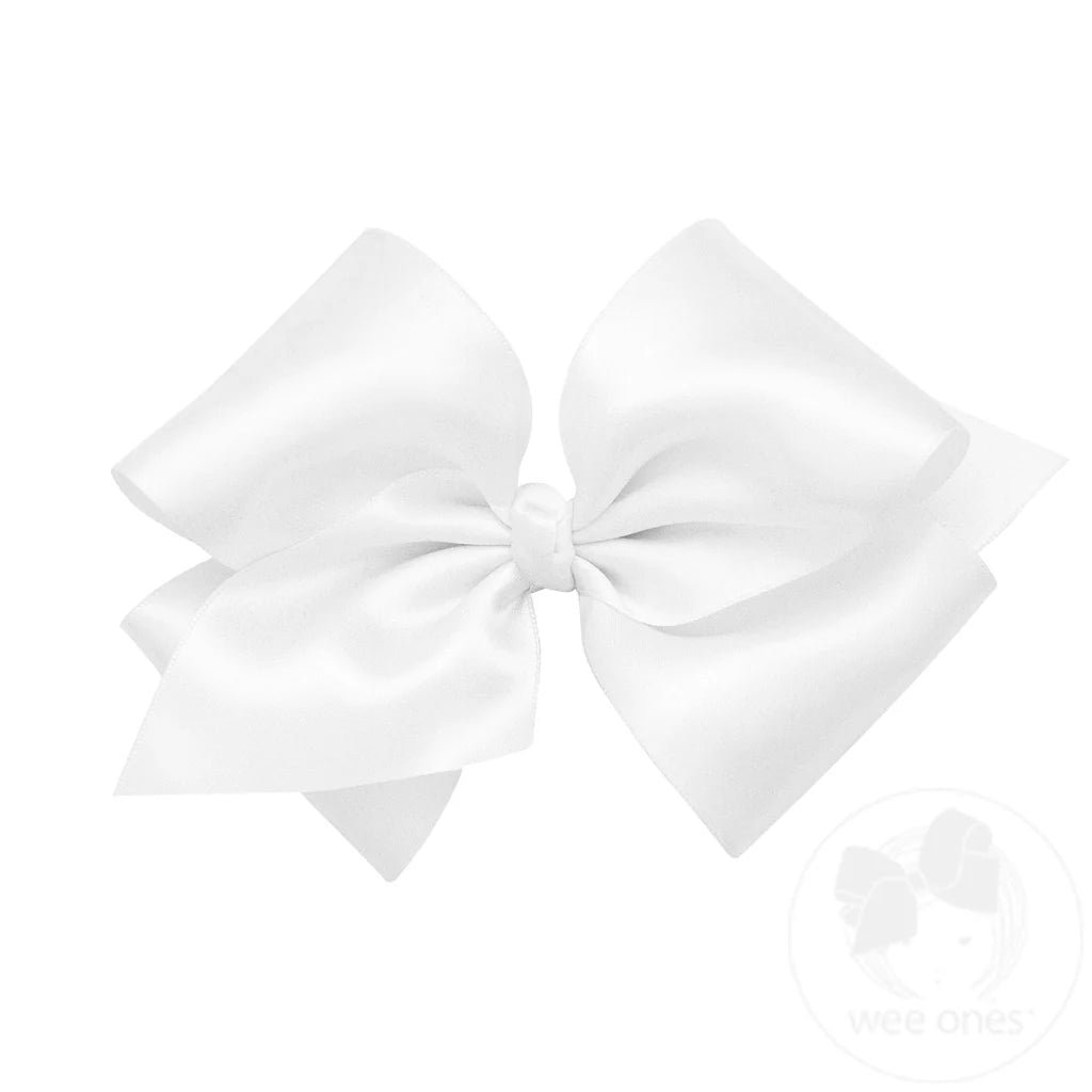 Small King French Satin Girls Hair Bow