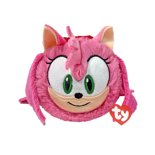 Ty Amy Beanie Bouncer plush toy with a soft, colorful beanie hat and friendly facial expression, perfect for cuddling.