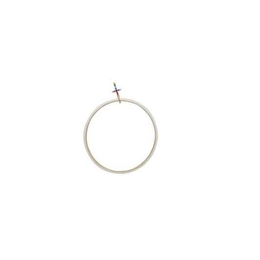 Jane Marie - White Enamel Bangle with Cross Charm