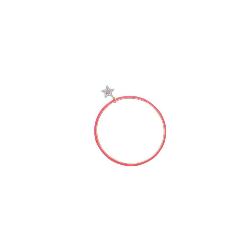 Jane Marie - Pink Enamel Bangle with Star Charm