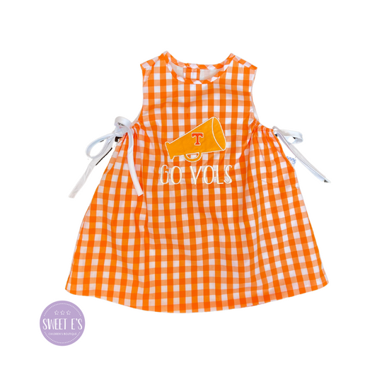 Remember Nguyen - Orange Gingham Power T "Go Vols" Dress