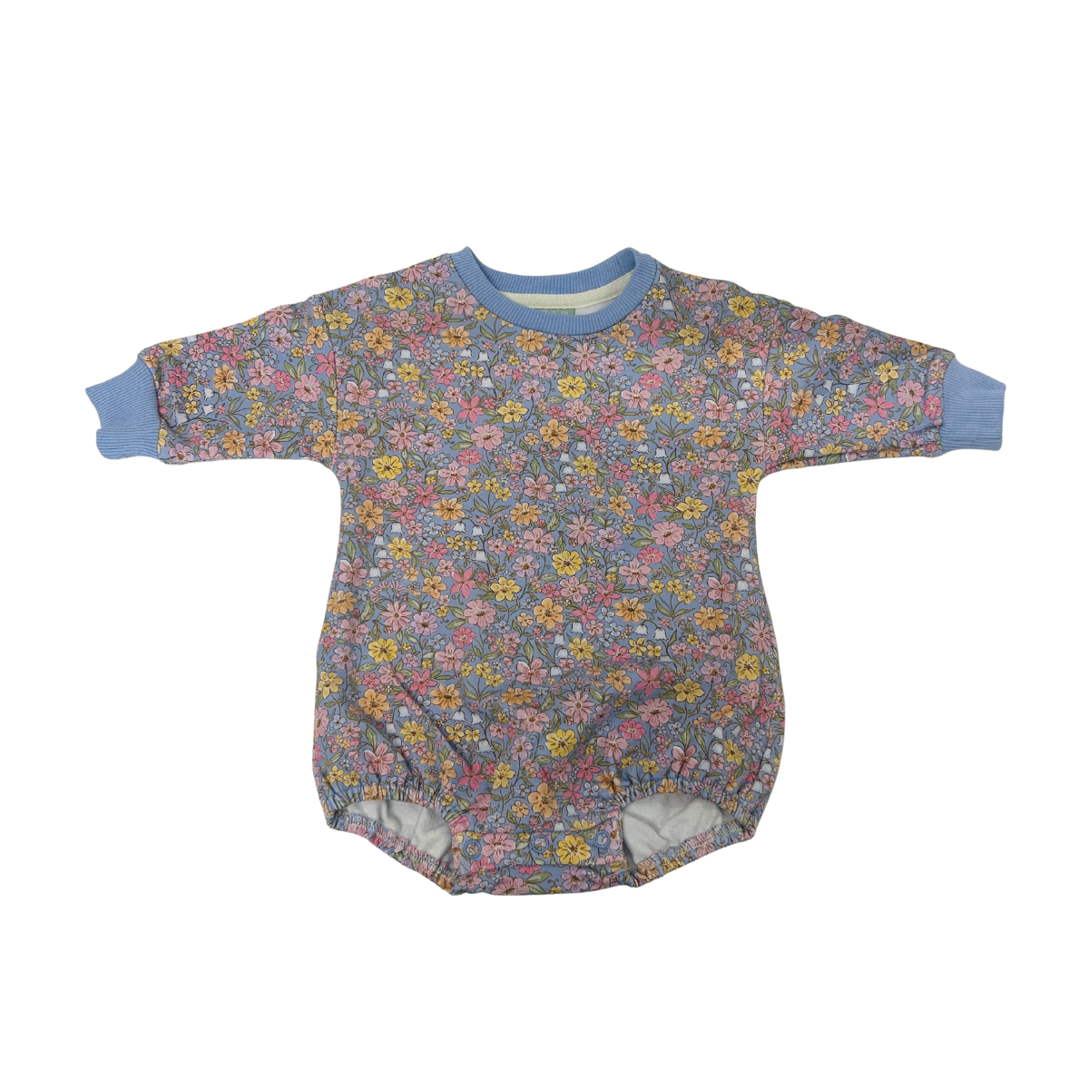 Blue Floral LS Bubble