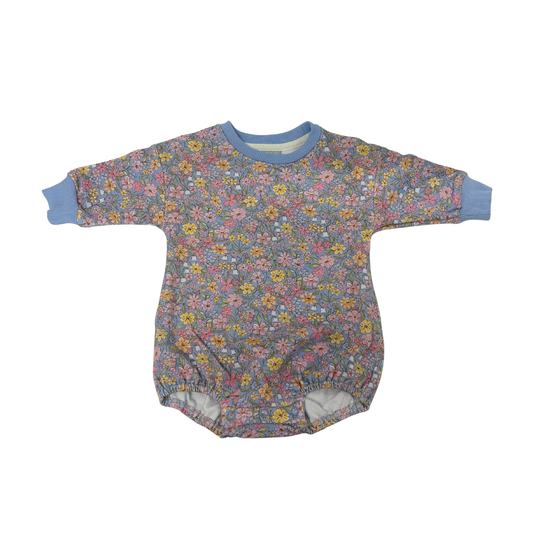 Blue Floral LS Bubble