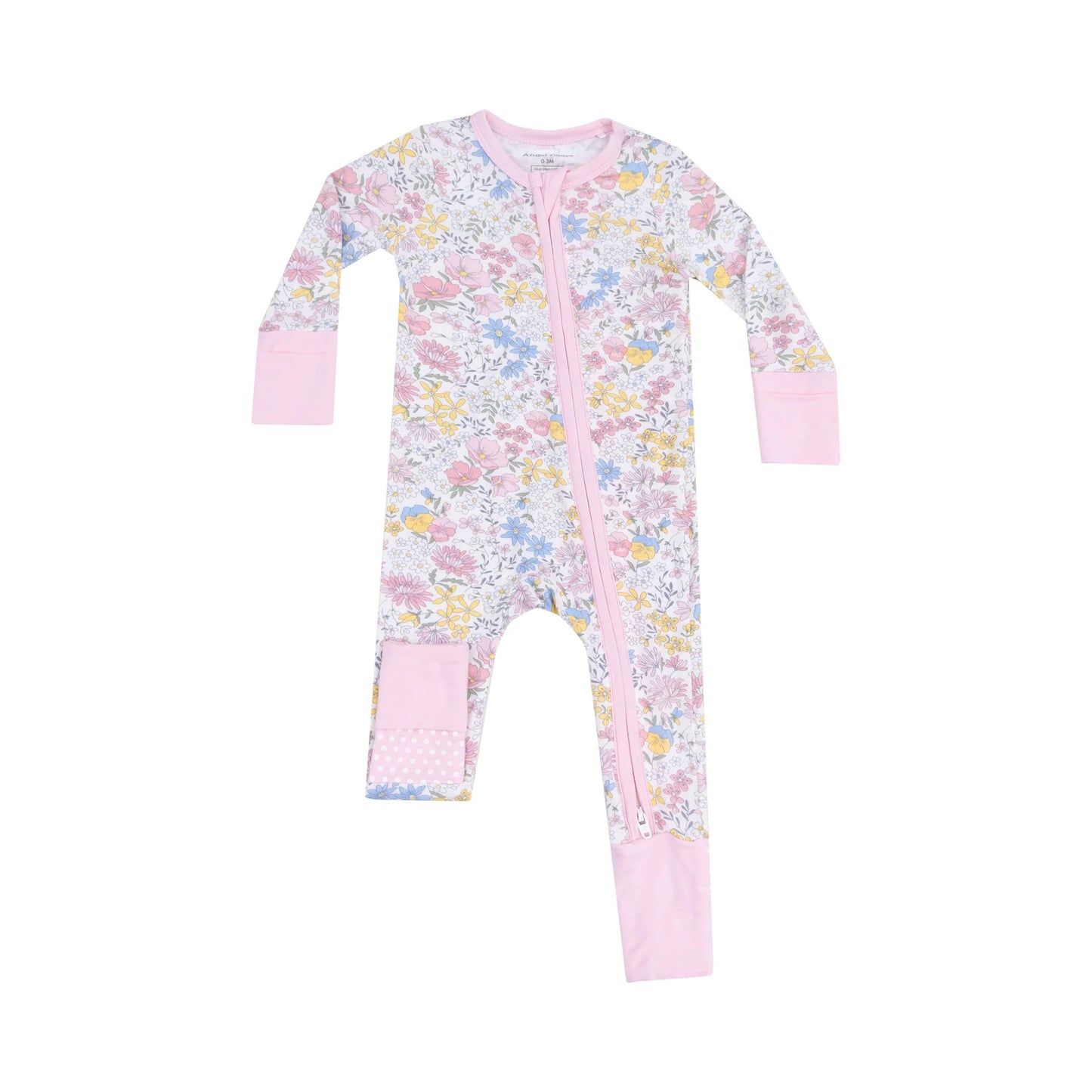 Angel Dear - Viola Floral Zip Romper