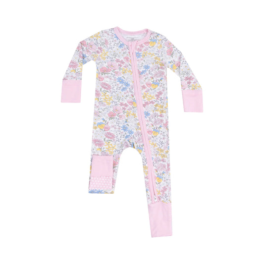 Angel Dear - Viola Floral Zip Romper