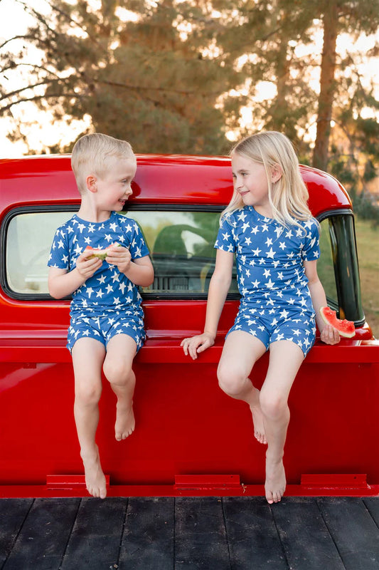 In My Jammers - Navy Stars Short Set