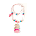 Lilies & Roses - Cute Doll Light Pink Dress Beaded Necklace