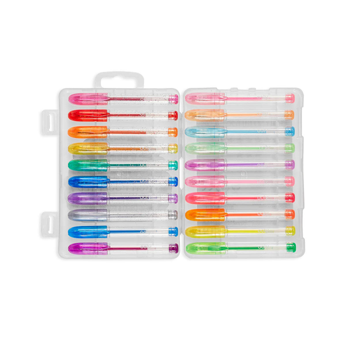 Set of 20 ooly Mini Doodlers scented gel pens featuring colorful, fruity ink and small, playful pen designs for creative writing.