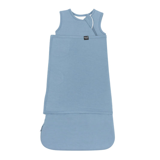 Kyte Baby Sleep Bag Swaddler in Slate, soft fabric and secure design for safe, comfortable sleep for infants.
