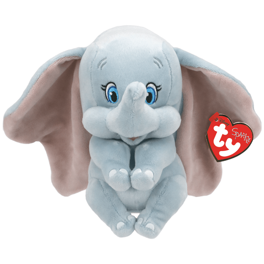Ty Dumbo plush toy, soft stuffed elephant with large ears and gentle expression, ideal for cuddling and collection.