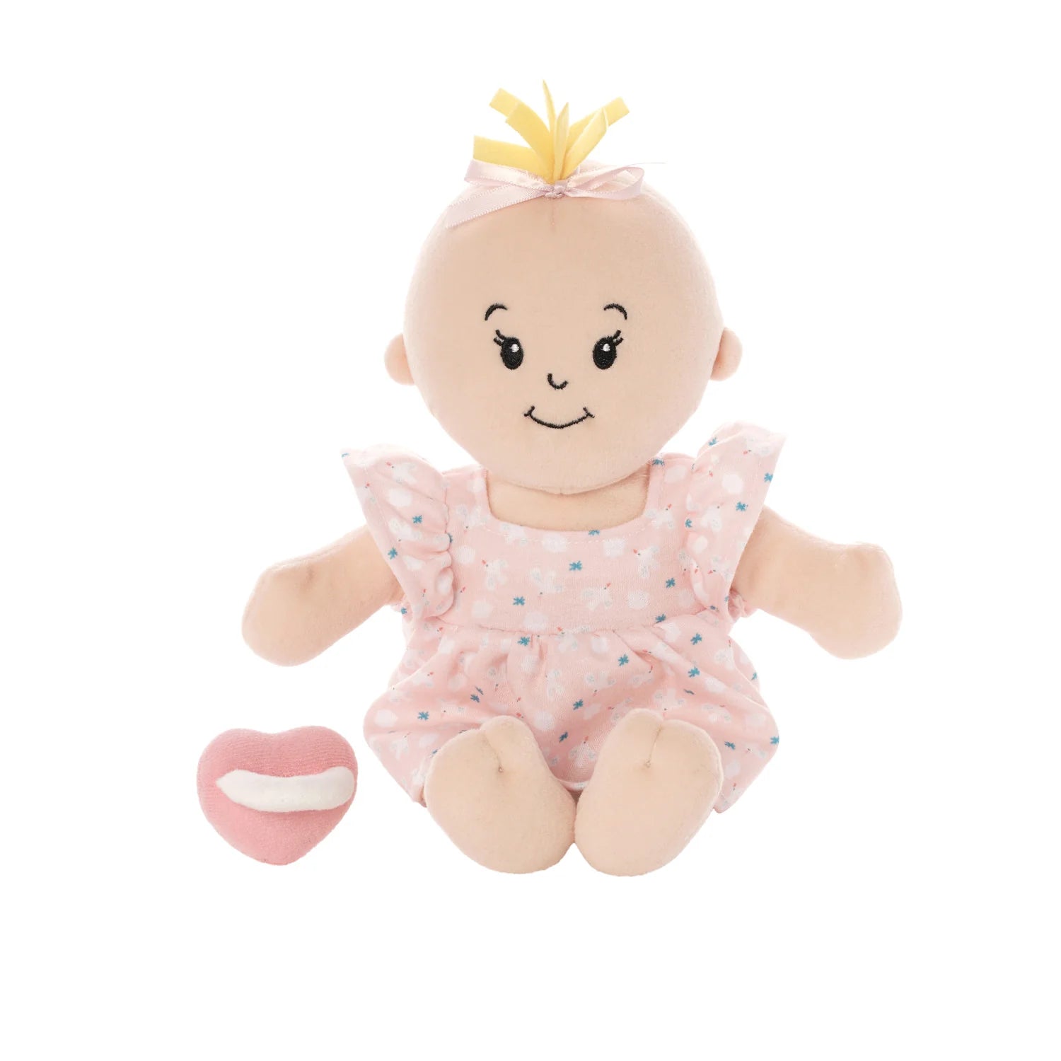 Manhattan Toy Love Stella doll in peach with blonde tuft, soft fabric doll with detailed facial features and plush hair.