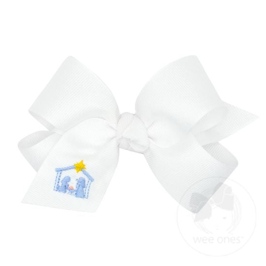wee ones - Moonstitch Edge and Nativity Embroidery Bow