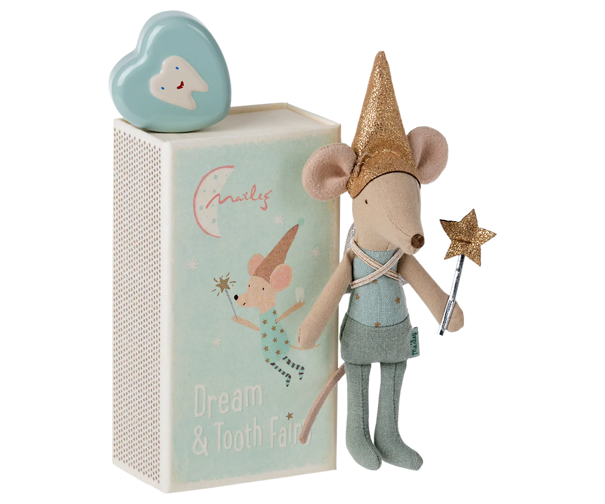 Maileg - Blue Tooth Fairy Mouse in Matchbox