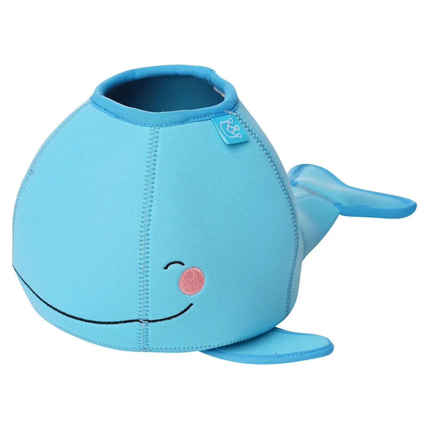 Manhattan Toy whale floating fill and spill bath toy for children, featuring a colorful whale design for bath time fun.