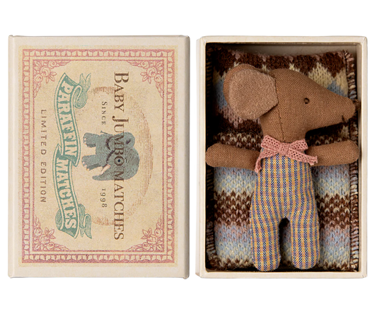 Rose Sleepy wakey baby mouse in matchbox