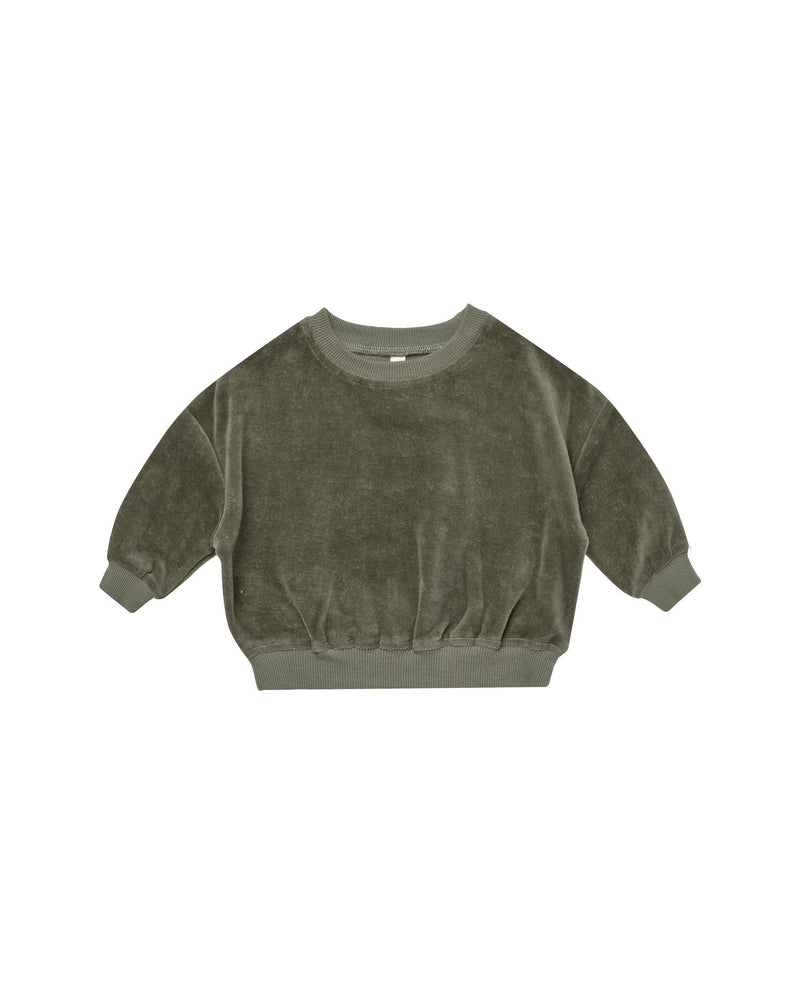 Quincy Mae - Forest Velour Relaxed Sweatshirt