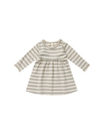Quincy Mae - Basil Stripe Long sleeve Baby Dress