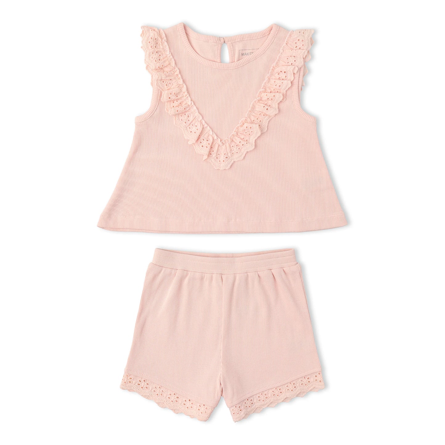 Blush Organic Ruffle Top and Short Set