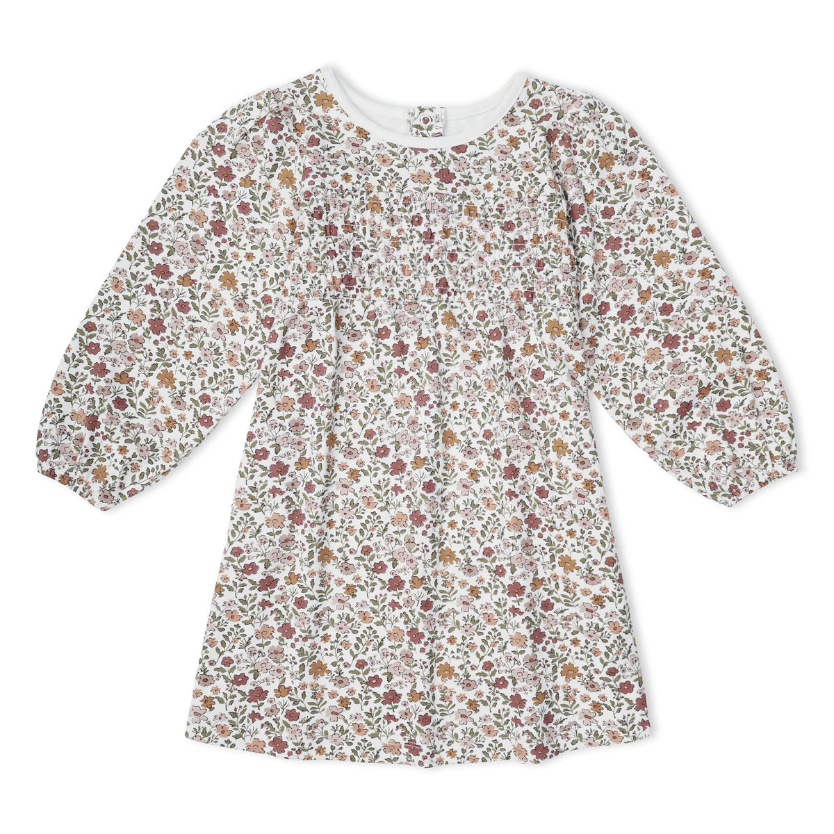 Woodland Sprig Organic Smocked Sundress