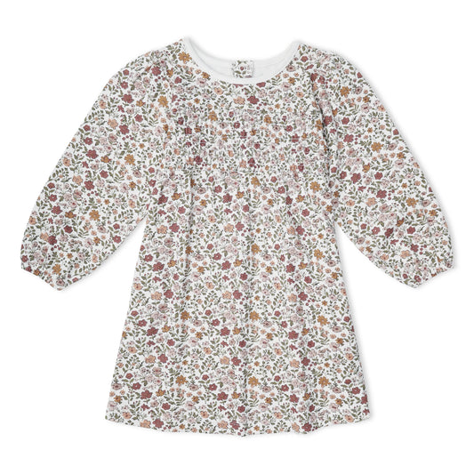 Woodland Sprig Organic Smocked Sundress