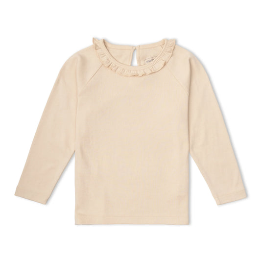 Oat Organic Ruffle Neck Top