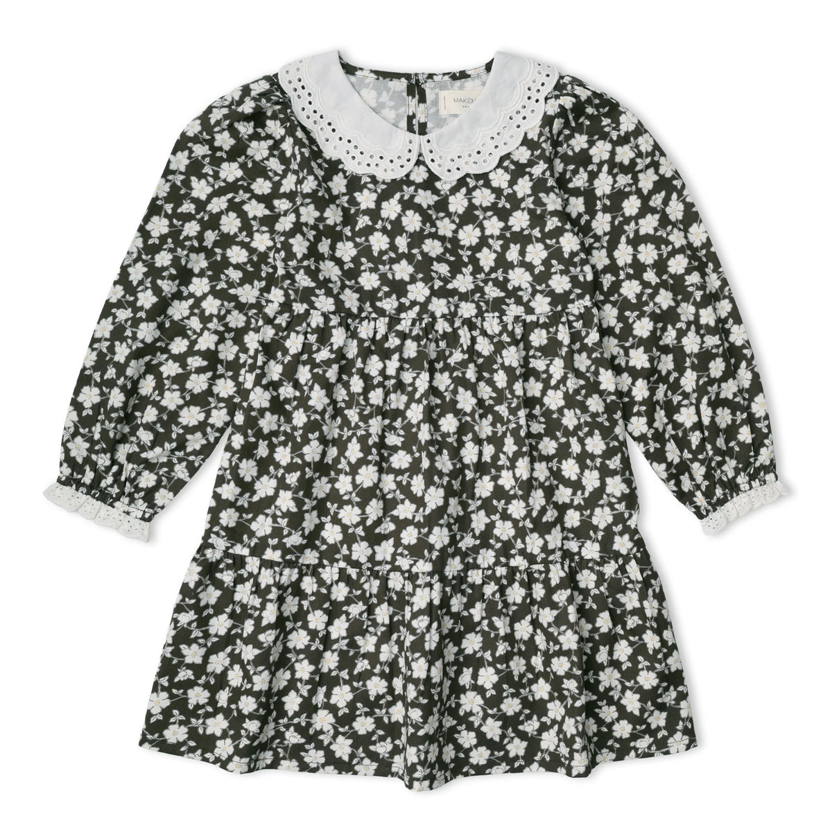 Twilight Meadow Organic Collar Tiered Dress