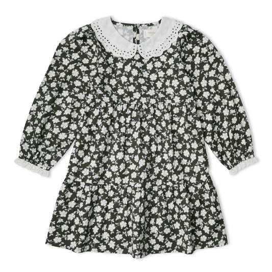 Twilight Meadow Organic Collar Tiered Dress