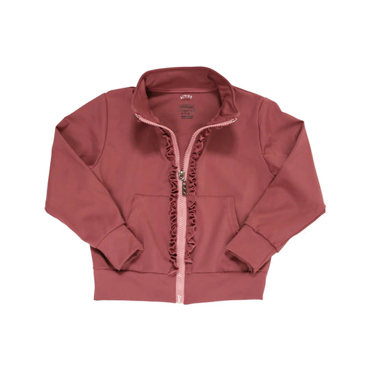 Solid Mauve Zip Up Jacket