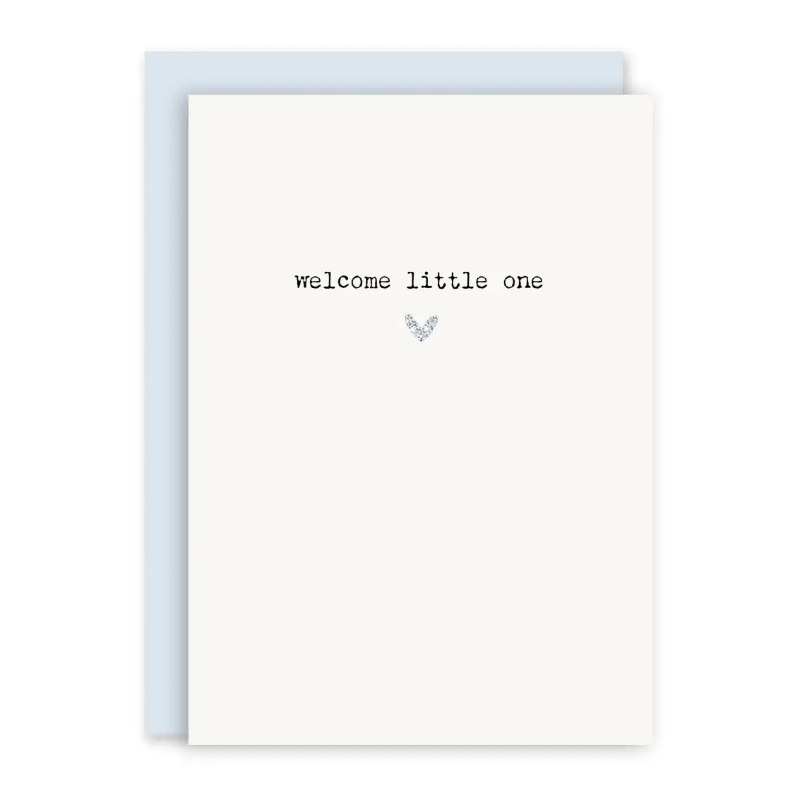 Blue "Welcome Little One" baby card featuring soft pastel design, perfect for welcoming a newborn to Sweet E's Children's Boutique