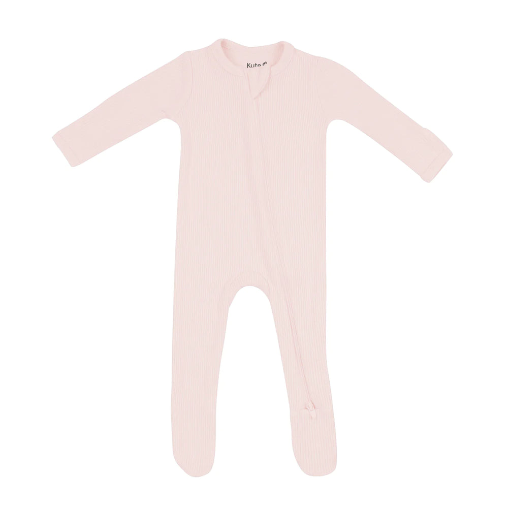 Kyte Baby - Ribbed Zipper Footie in Blush